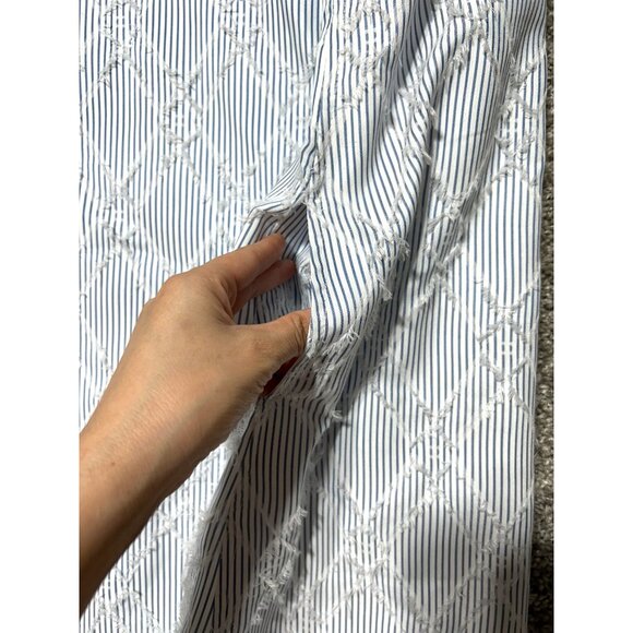 THML Womens Large Blue & White Sleeveless Embroidered Shift Dress - Picture 11 of 13